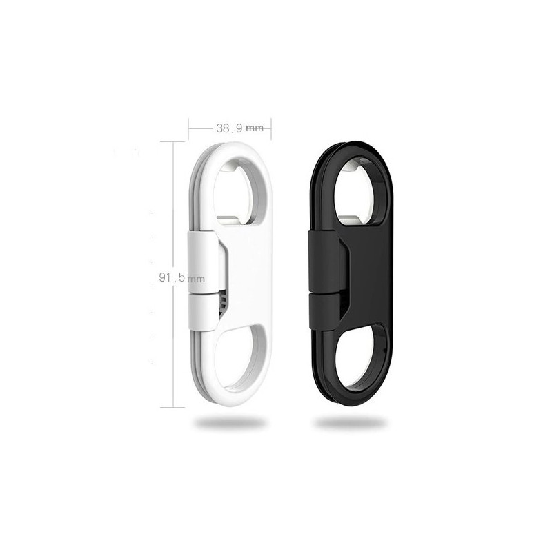 IOS IPHONE LIGHTNING MICRO-USB CABLE KEY CHAIN