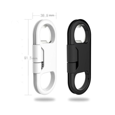 IOS IPHONE LIGHTNING MICRO-USB CABLE KEY CHAIN